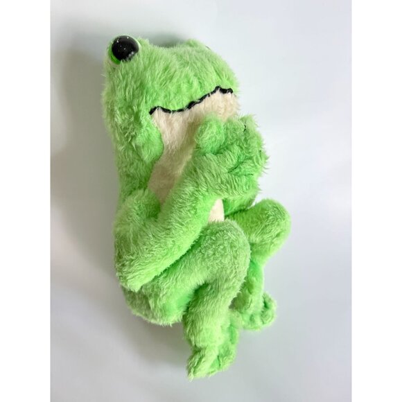 Vintage tween stuff Rushton Plush Green Frog Toy (scuffed eyes, disheveled fur) - Picture 3 of 14